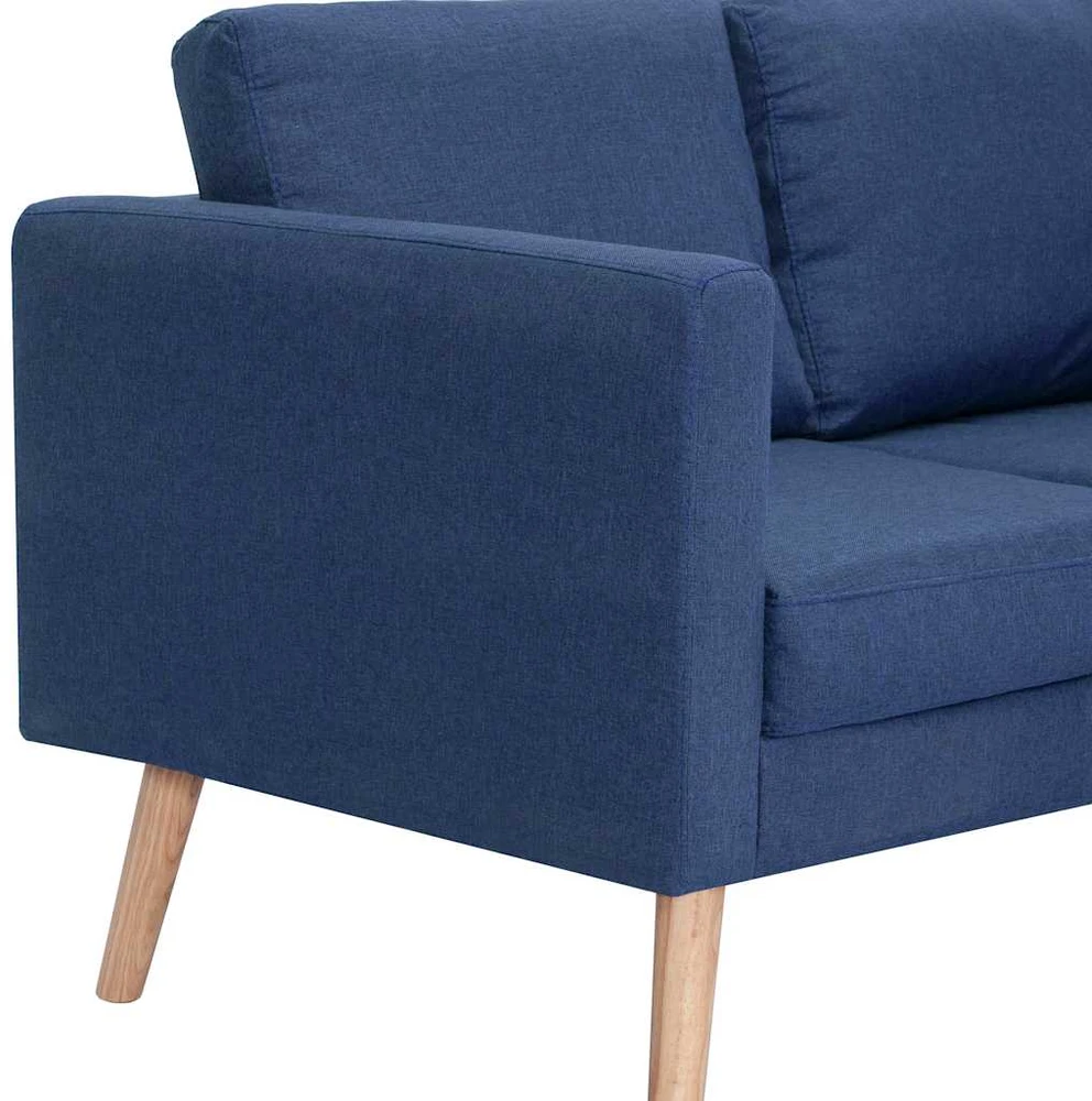 Trivietė sofa, mėlyna, audinys