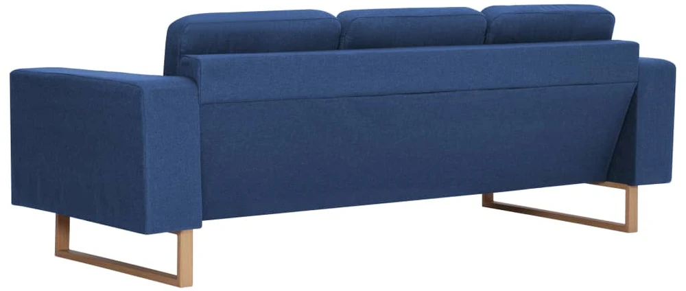 Trivietė sofa, mėlyna, audinys