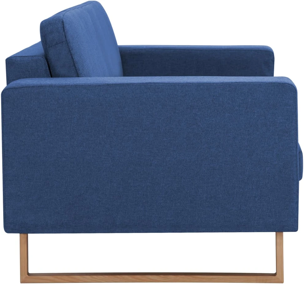 Trivietė sofa, mėlyna, audinys