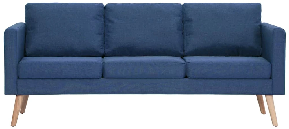 Trivietė sofa, mėlyna, audinys