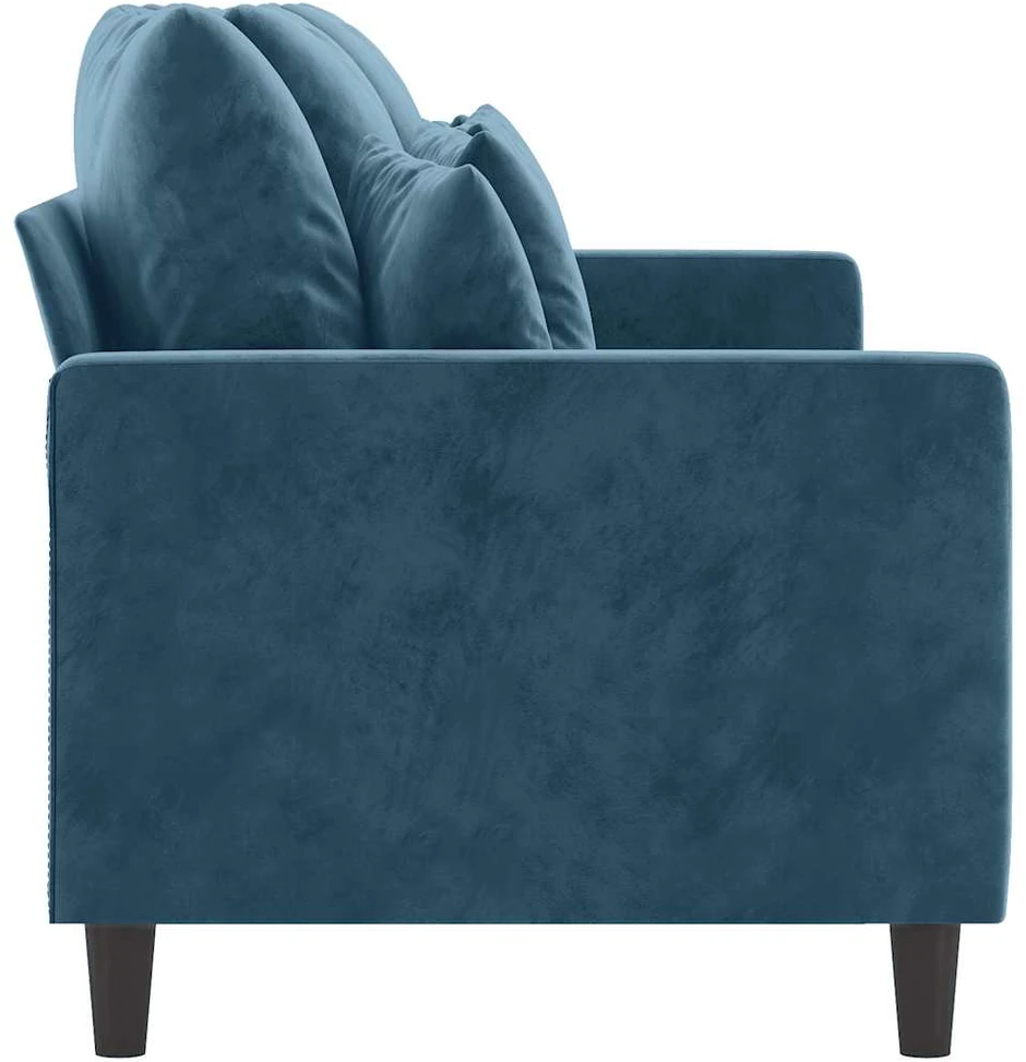 Trivietė sofa, mėlynos spalvos, 180cm, aksomas