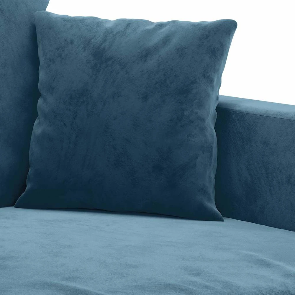 Trivietė sofa, mėlynos spalvos, 180cm, aksomas