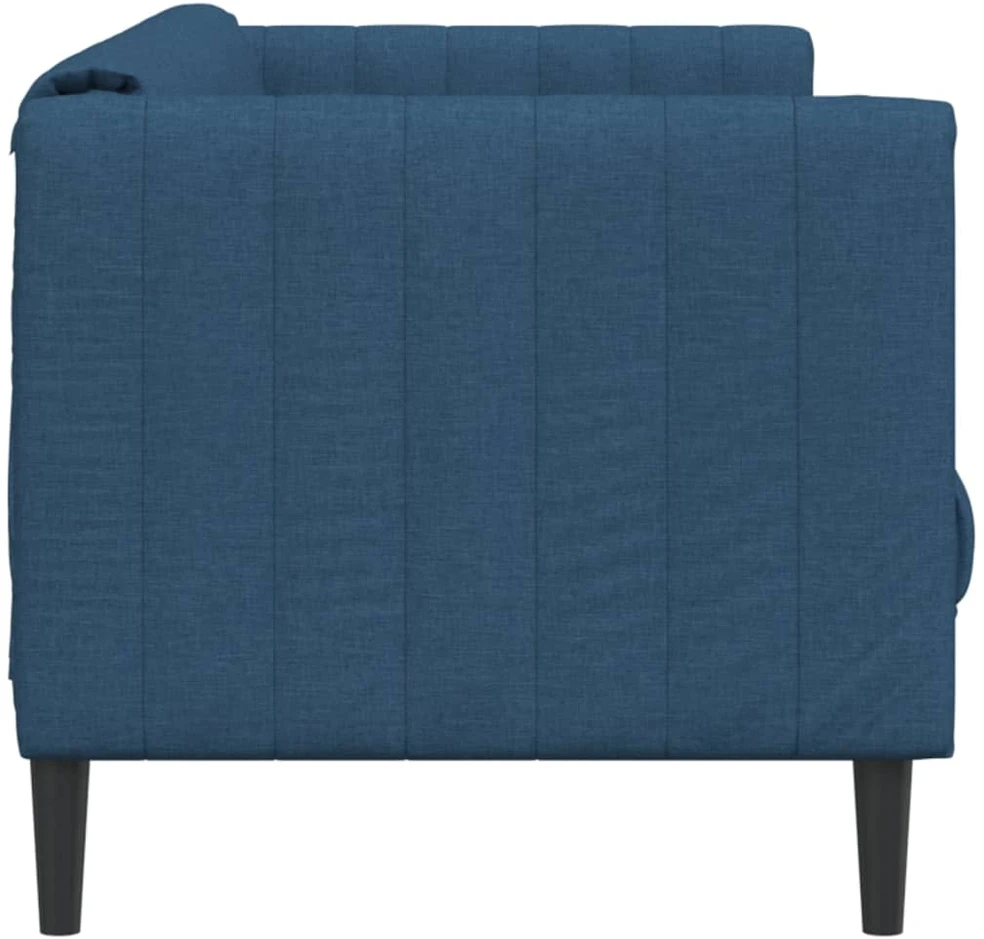 Trivietė sofa, mėlynos spalvos, audinys