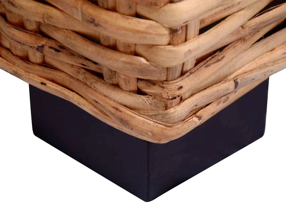 Trivietė sofa, natūralus ratanas