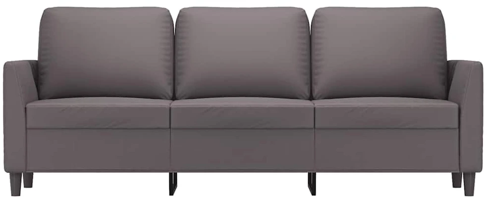 Trivietė sofa, pilkos spalvos, 180cm, dirbtinė oda