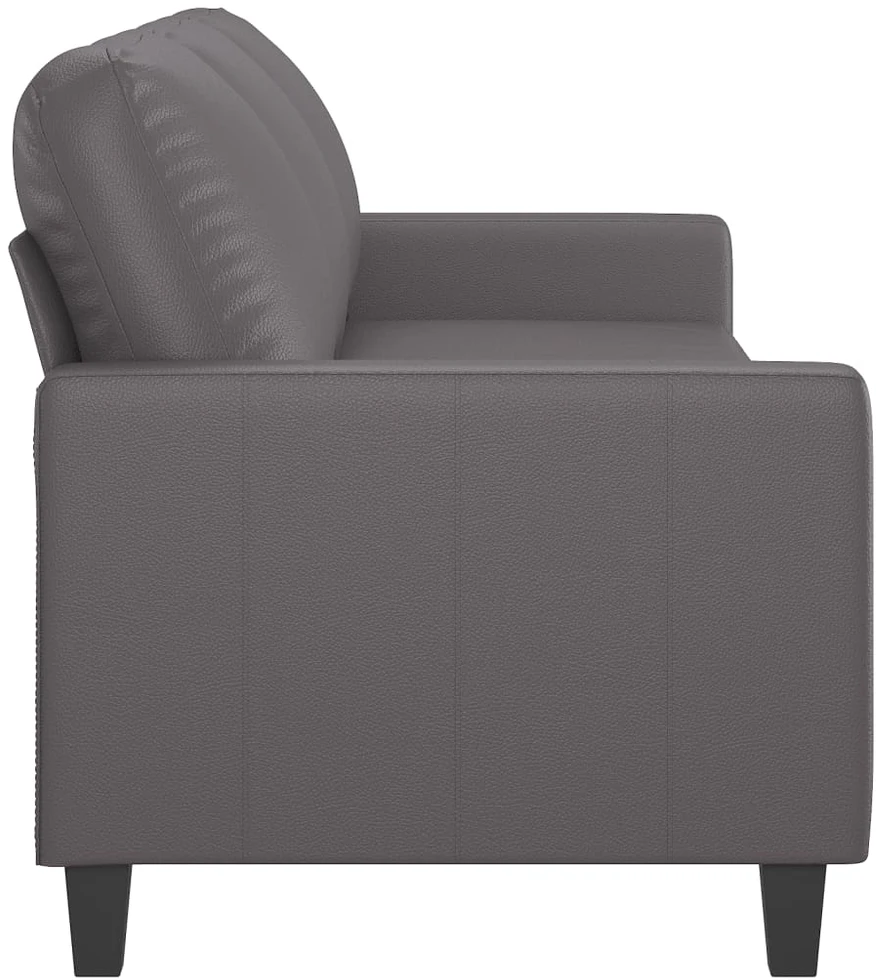 Trivietė sofa, pilkos spalvos, 180cm, dirbtinė oda