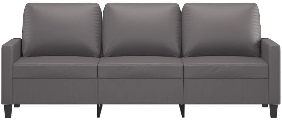 Trivietė sofa, pilkos spalvos, 180cm, dirbtinė oda