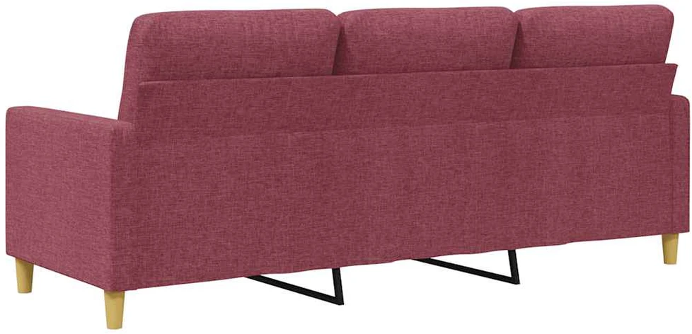 Trivietė sofa, raudonojo vyno spalvos, 180cm, audinys
