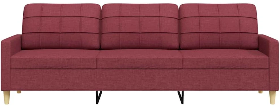 Trivietė sofa, raudonojo vyno spalvos, 180cm, audinys