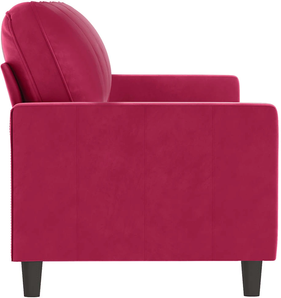Trivietė sofa, raudonojo vyno spalvos, 180cm, aksomas