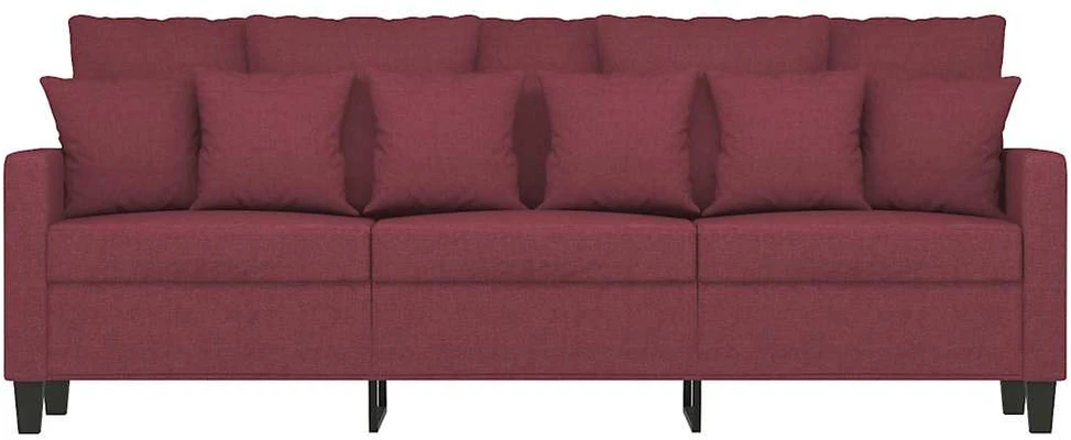 Trivietė sofa, raudonojo vyno spalvos, 180cm, audinys
