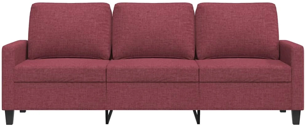 Trivietė sofa, raudonojo vyno spalvos, 180cm, audinys