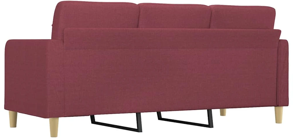 Trivietė sofa, raudonojo vyno spalvos, 180cm, audinys