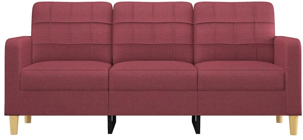 Trivietė sofa, raudonojo vyno spalvos, 180cm, audinys