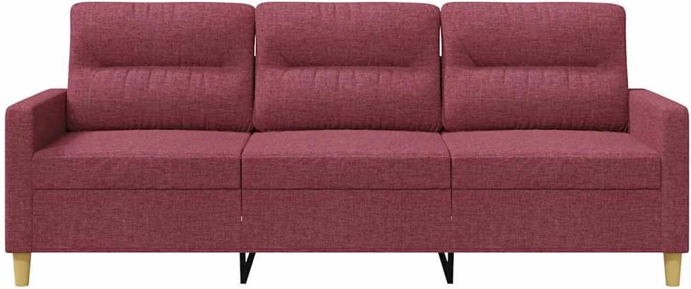 Trivietė sofa, raudonojo vyno spalvos, 180cm, audinys