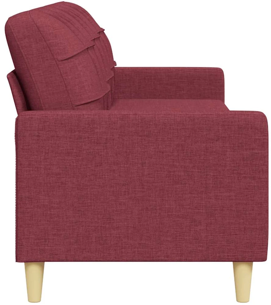 Trivietė sofa, raudonojo vyno spalvos, 180cm, audinys
