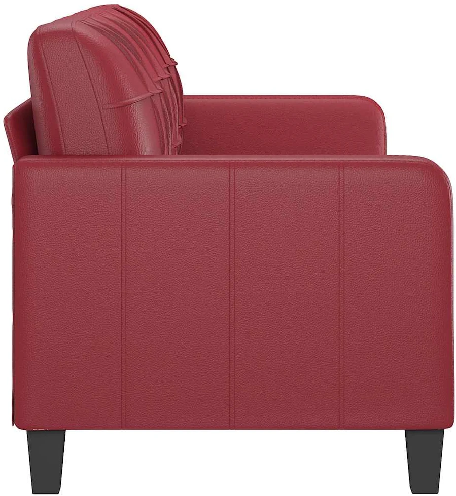 Trivietė sofa, raudonojo vyno spalvos, 180cm, dirbtinė oda
