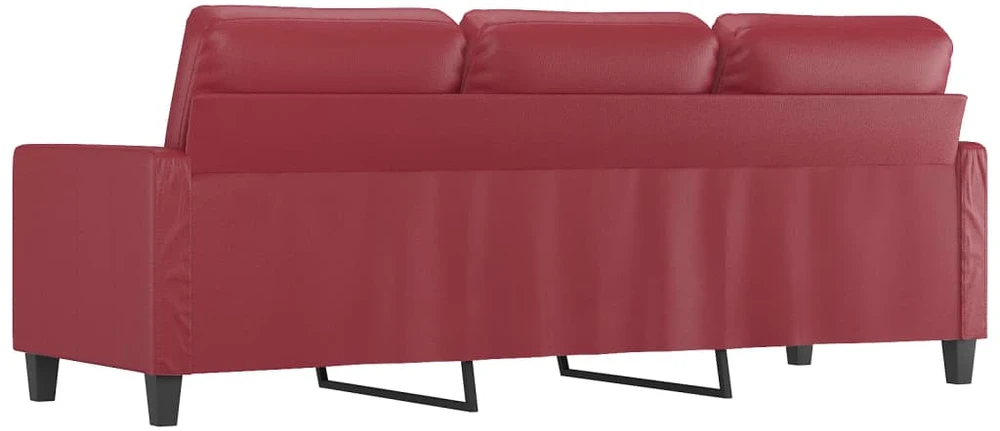 Trivietė sofa, raudonojo vyno spalvos, 180cm, dirbtinė oda