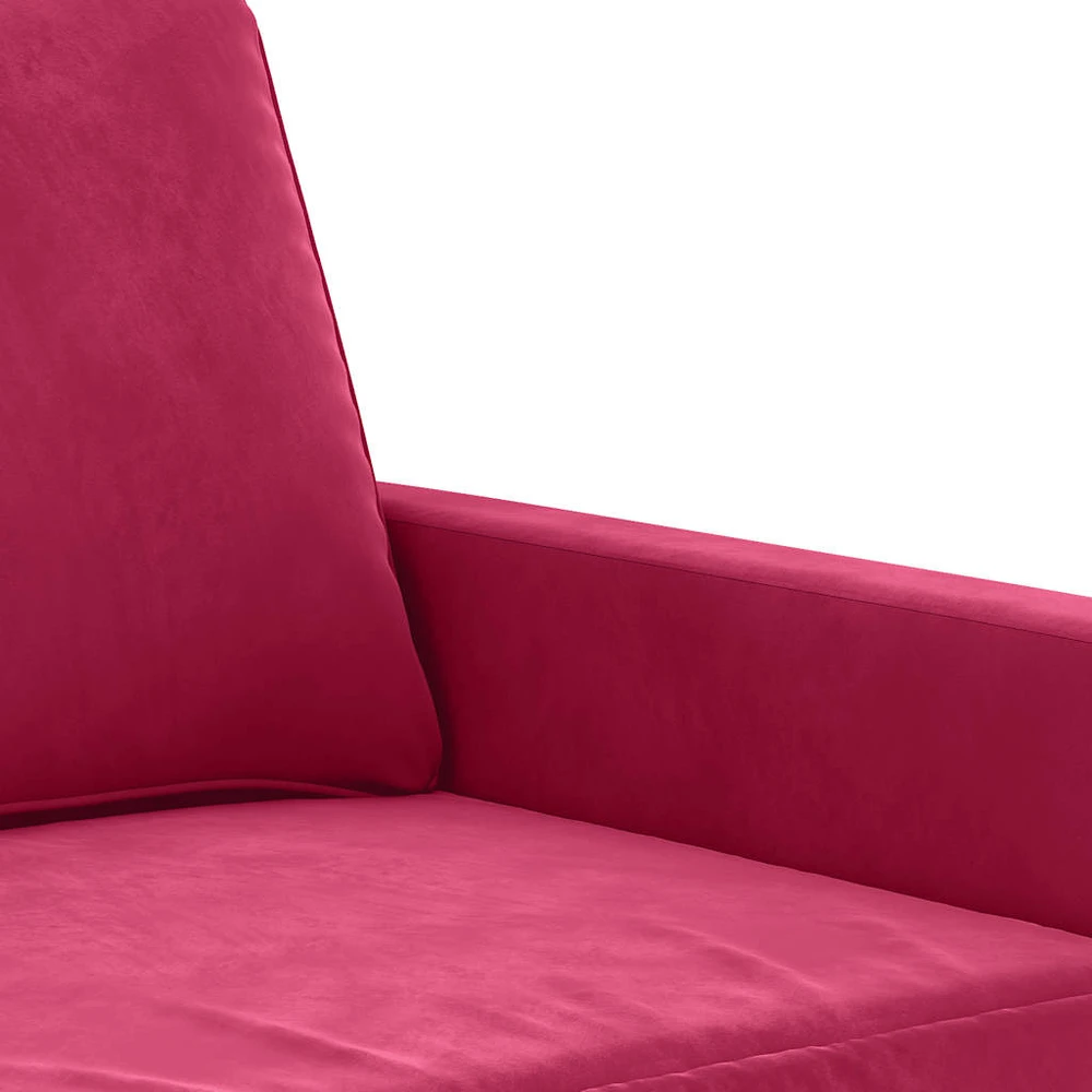 Trivietė sofa, raudonojo vyno spalvos, 180cm, aksomas