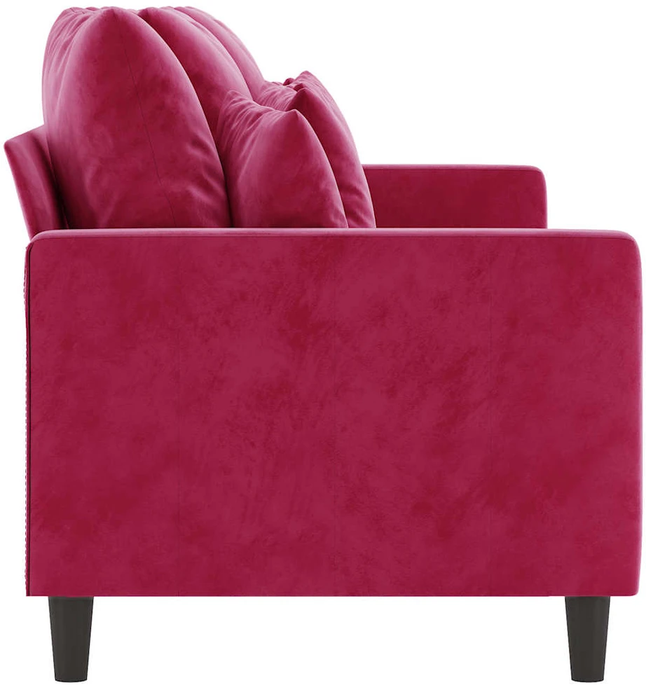 Trivietė sofa, raudonojo vyno spalvos, 180cm, aksomas
