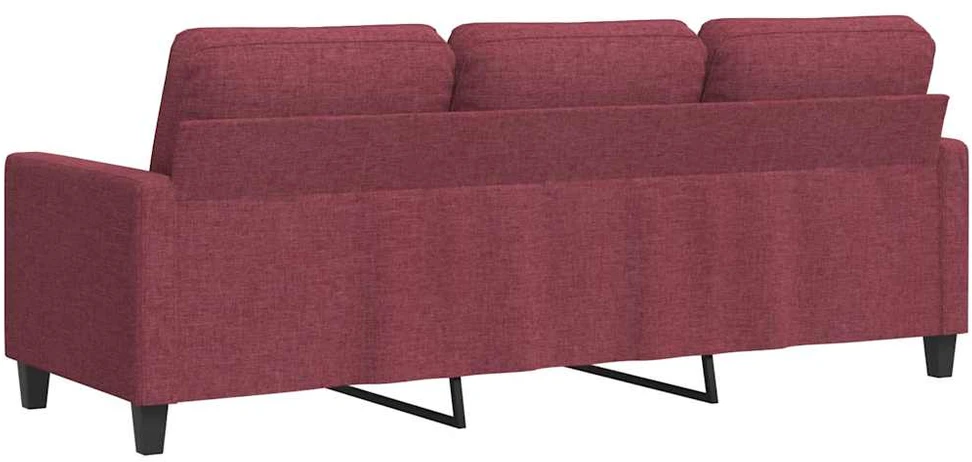Trivietė sofa, raudonojo vyno spalvos, 180cm, audinys
