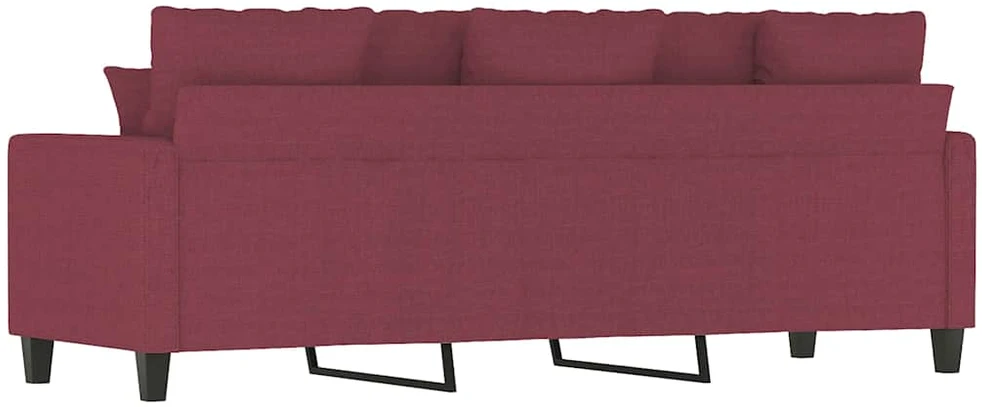Trivietė sofa, raudonojo vyno spalvos, 180cm, audinys