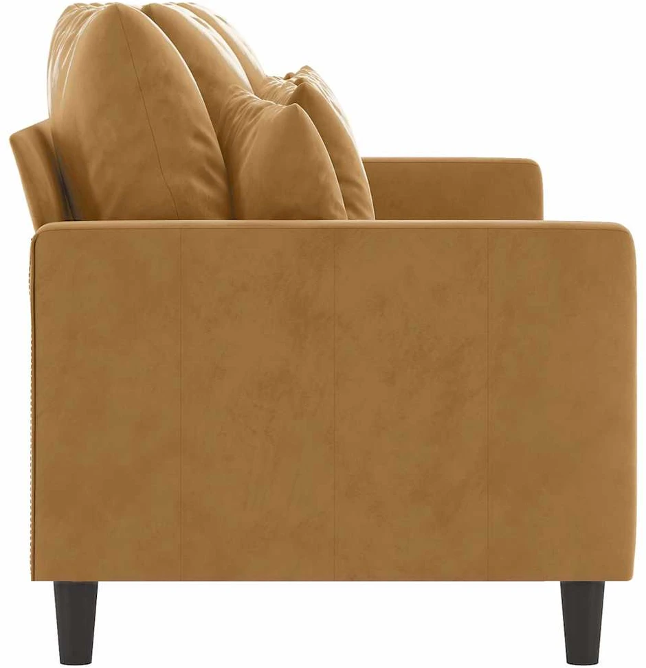 Trivietė sofa, rudos spalvos, 180cm, aksomas