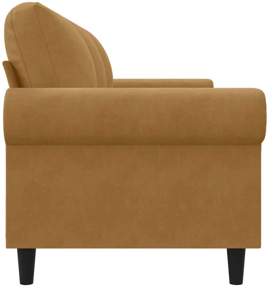 Trivietė sofa, rudos spalvos, 180cm, aksomas