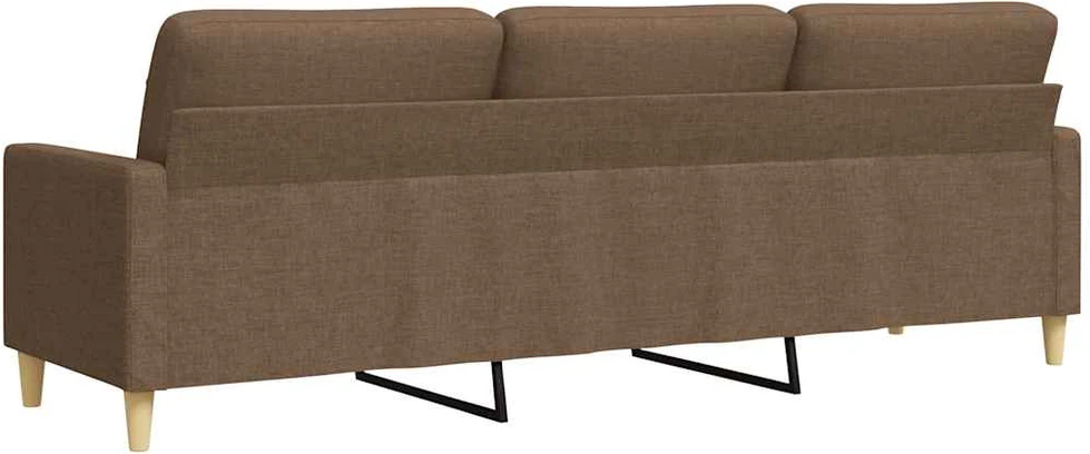 Trivietė sofa, rudos spalvos, 210cm, audinys