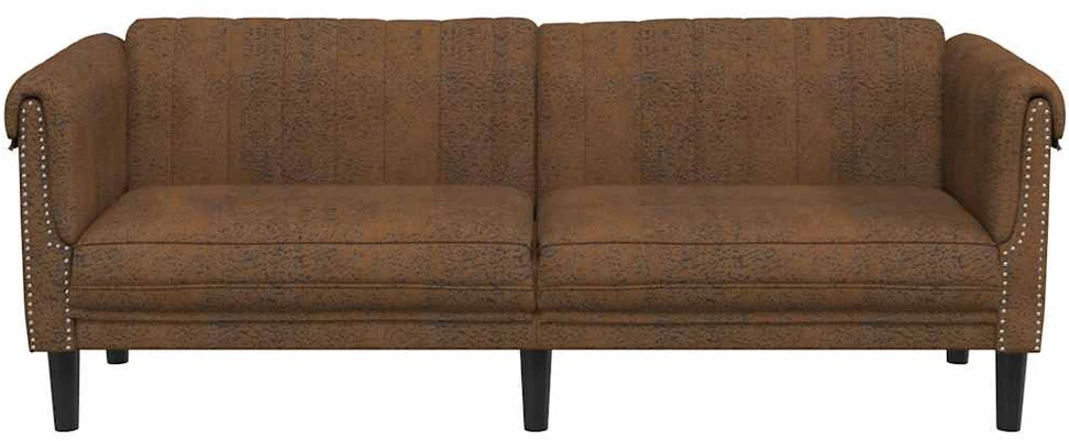 Trivietė sofa, rudos spalvos, aksomas