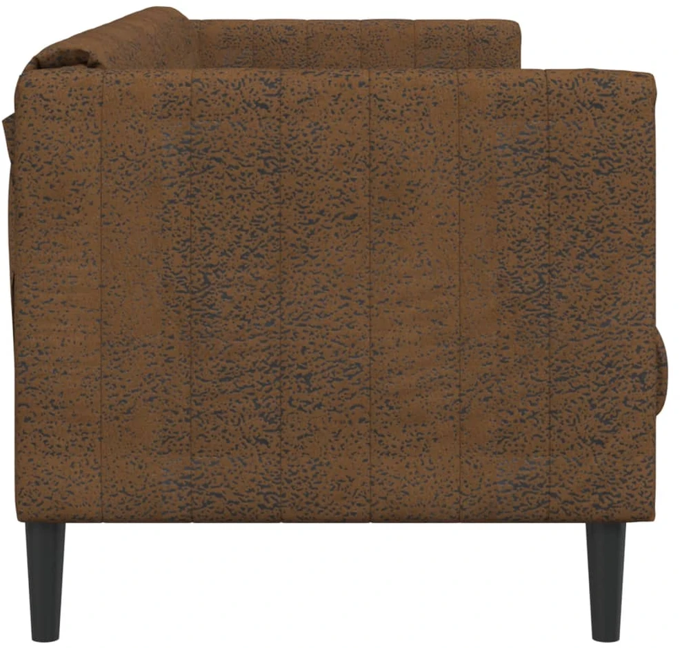 Trivietė sofa, rudos spalvos, dirbtinė versta oda