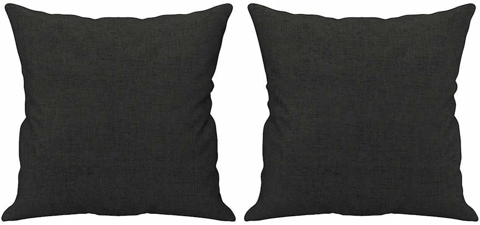 Trivietė sofa su pagalvėlėmis, juodos spalvos, 180cm, audinys