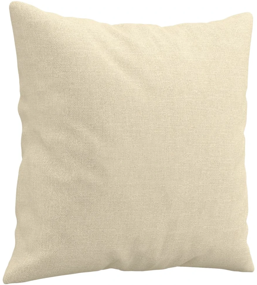 Trivietė sofa su pagalvėlėmis, kreminės spalvos, 180cm, audinys