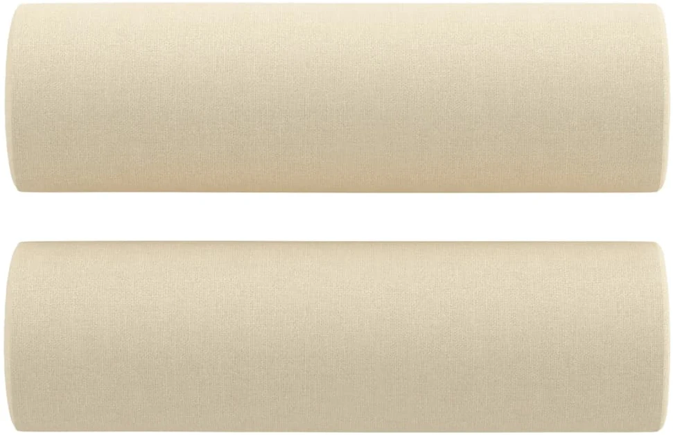 Trivietė sofa su pagalvėlėmis, kreminės spalvos, 180cm, audinys