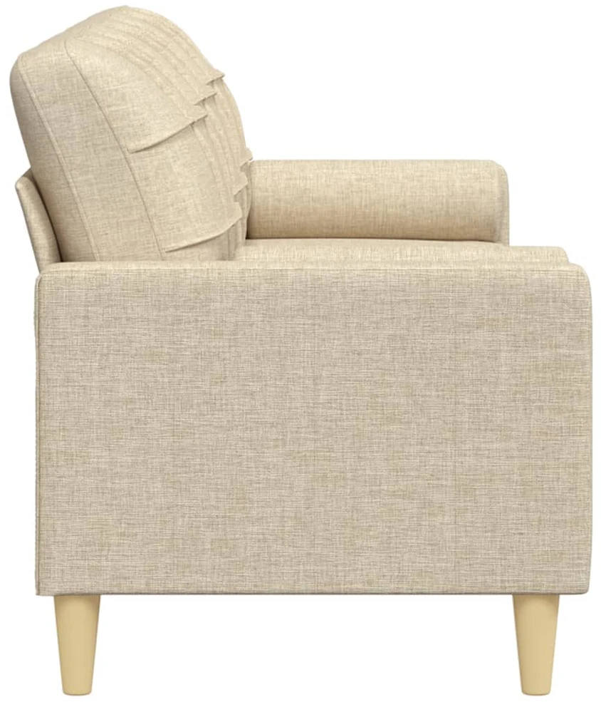 Trivietė sofa su pagalvėlėmis, kreminės spalvos, 210cm, audinys
