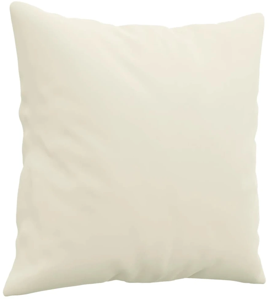 Trivietė sofa su pagalvėlėmis, kreminės spalvos, 180cm, aksomas