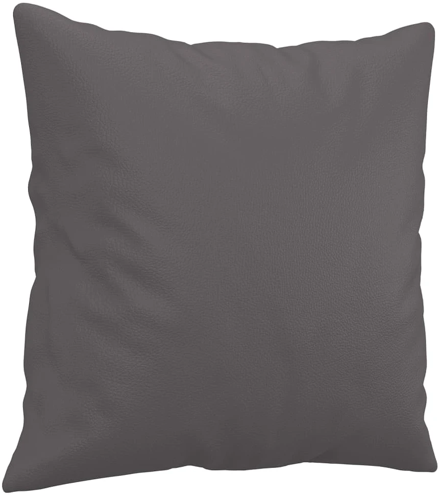 Trivietė sofa su pagalvėlėmis, pilka, 180cm, dirbtinė oda