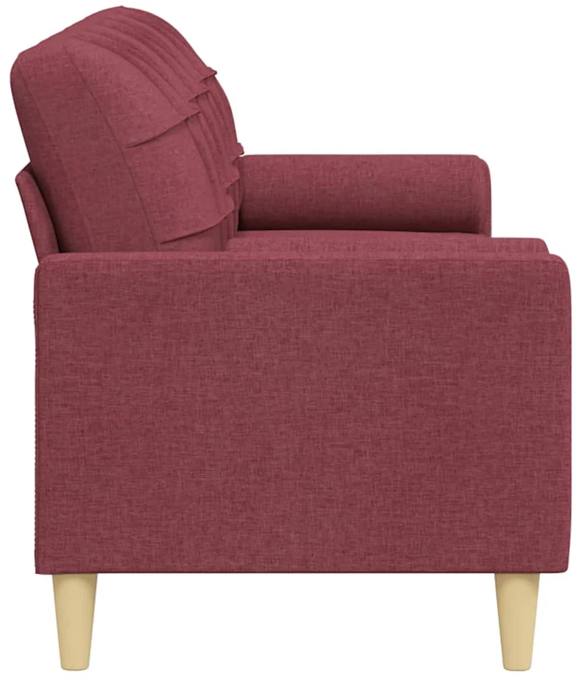 Trivietė sofa su pagalvėlėmis, raudonojo vyno, 210cm, audinys