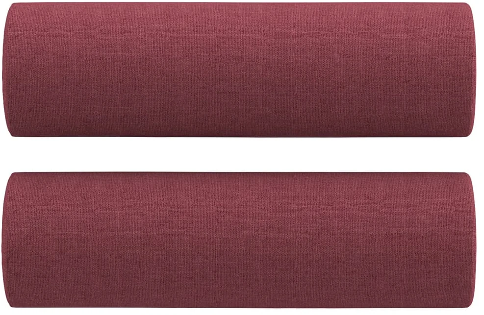 Trivietė sofa su pagalvėlėmis, raudonojo vyno, 180cm, audinys