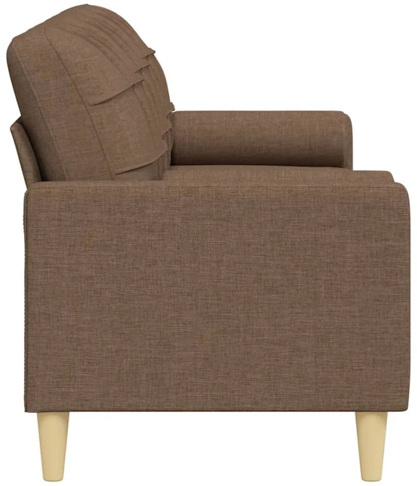 Trivietė sofa su pagalvėlėmis, rudos spalvos, 210cm, audinys