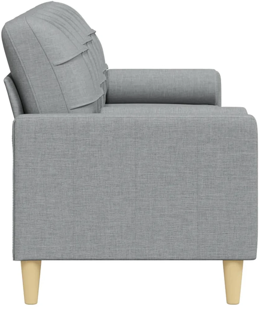 Trivietė sofa su pagalvėlėmis, šviesiai pilka, 210cm, audinys
