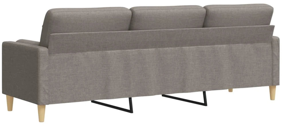 Trivietė sofa su pagalvėlėmis, taupe spalvos, 210cm, audinys
