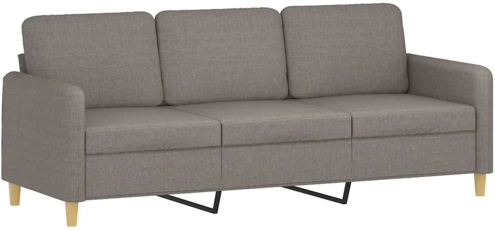 Trivietė sofa su pagalvėlėmis, taupe spalvos, 180cm, audinys