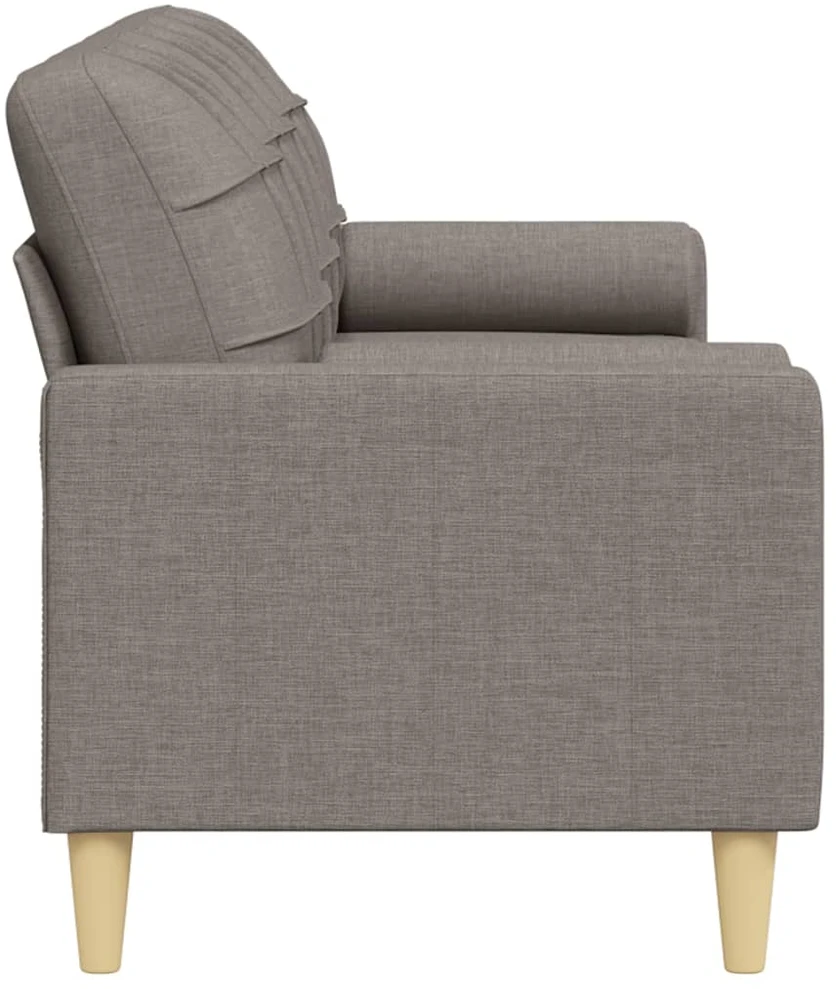 Trivietė sofa su pagalvėlėmis, taupe spalvos, 210cm, audinys
