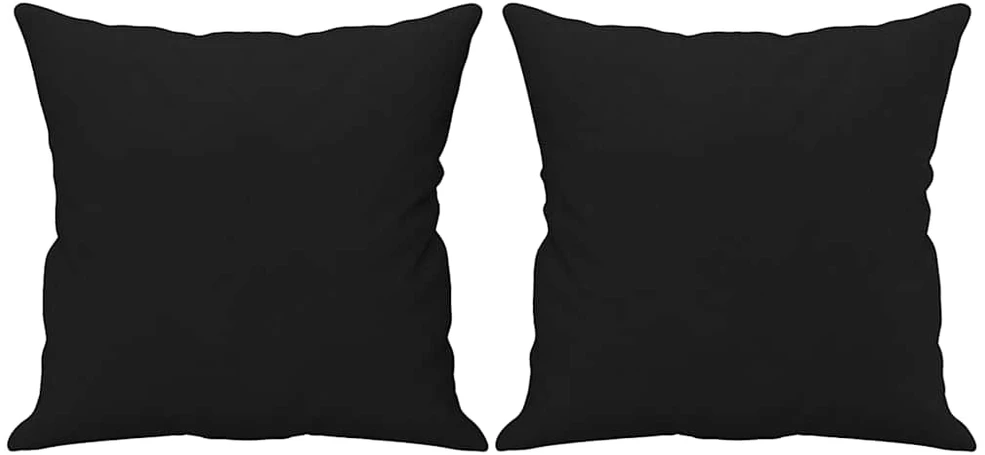 Trivietė sofa su pagalvėmis, juoda, 180cm, mikropluošto audinys