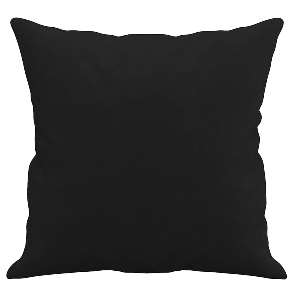 Trivietė sofa su pagalvėmis, juoda, 180cm, mikropluošto audinys