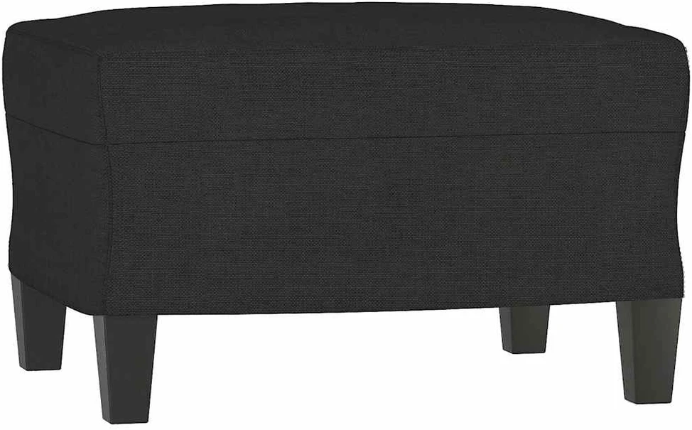 Trivietė sofa su pakoja, juodos spalvos, 180cm, audinys