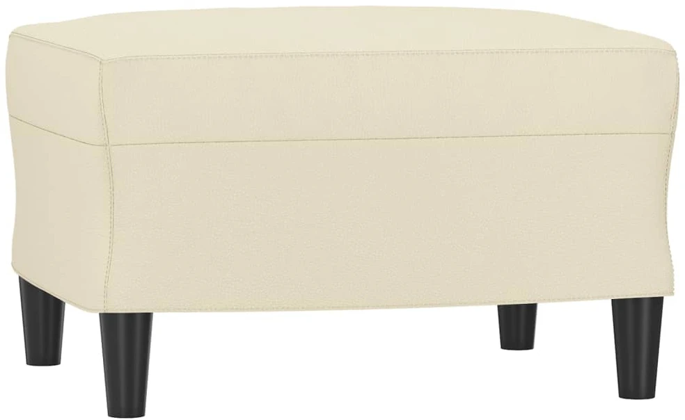Trivietė sofa su pakoja, kreminės spalvos, 180cm, dirbtinė oda