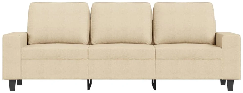 Trivietė sofa su pakoja, kreminės spalvos, 180cm, audinys