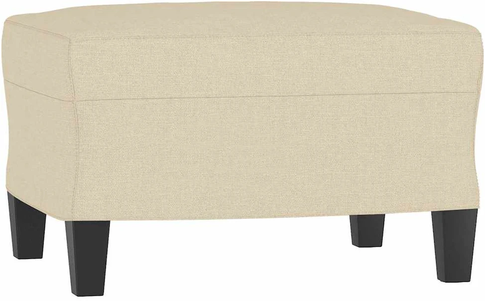 Trivietė sofa su pakoja, kreminės spalvos, 180cm, audinys